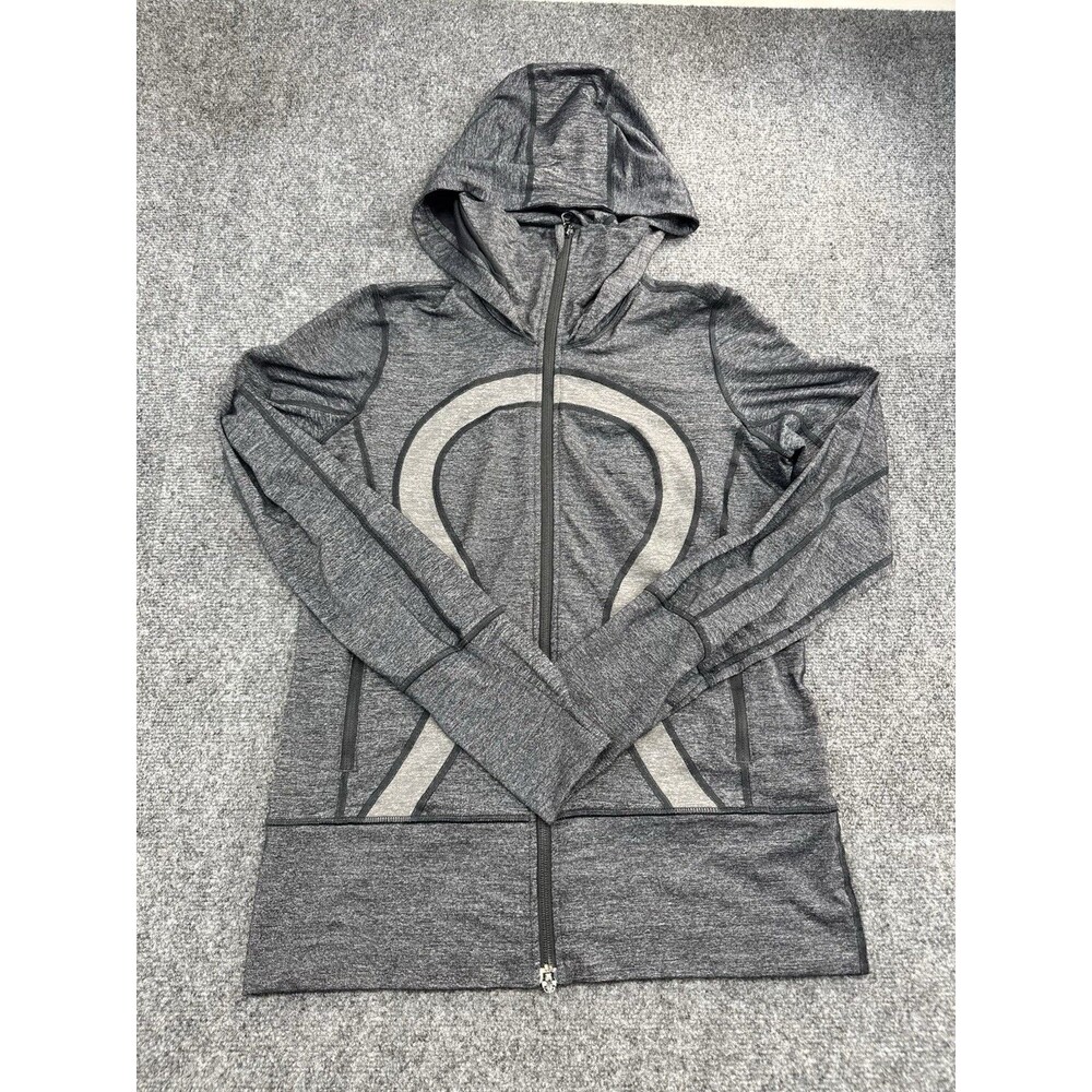 Lululemon Women's 8 Gray Scuba Full Zip Hoodie Missing Zipper Pull